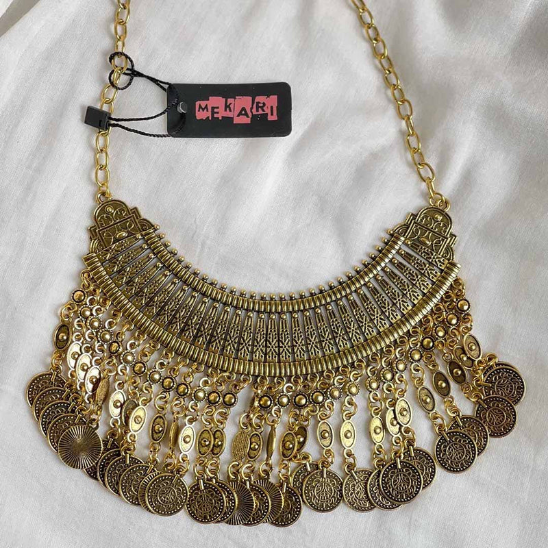 Golden Long Chain Coin Necklace