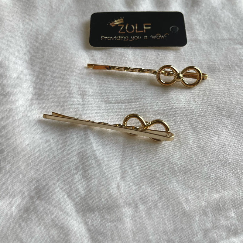Gold loop Hair Pins set