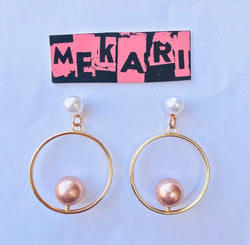 TWO TONED PEARL HOOPS