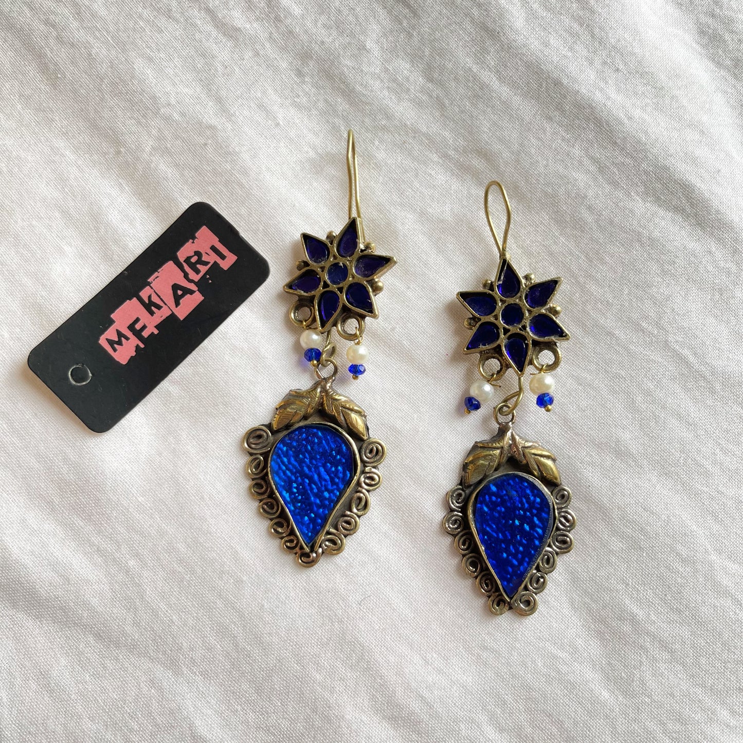 Afghani Blue Drop Earrings