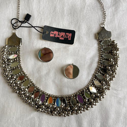 Beaded Mirror Necklace Set