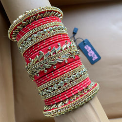 Deena Bangles In Red