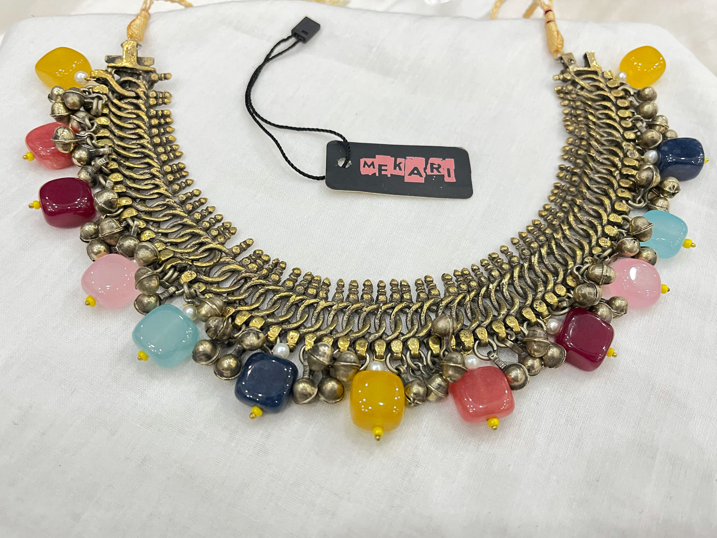 Vintage Metallic Afghan Necklace